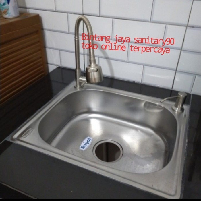 Paket lengkap Kitchen Sink royal SB 42 kran fleksibel/lengkap set