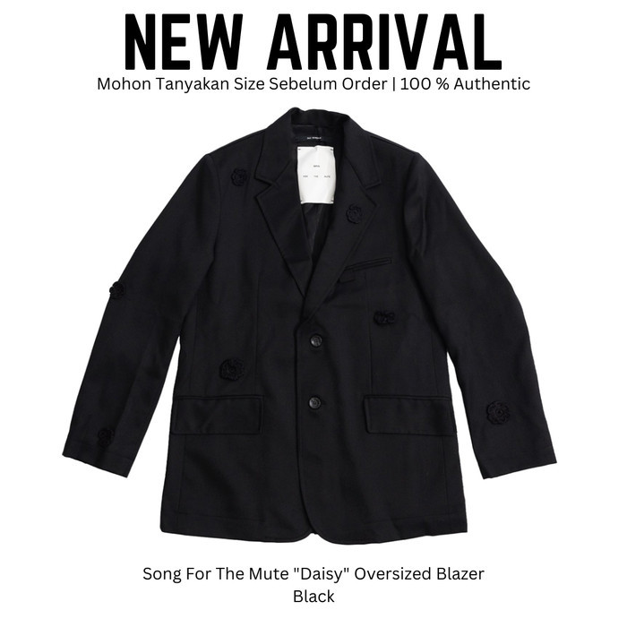 Song For The Mute "Daisy" Oversized Blazer Black Original 100 %
