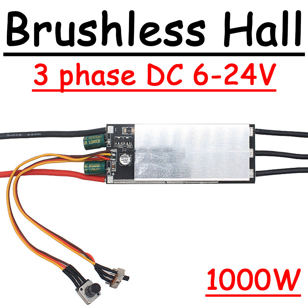 HWG 1000W 3phase Brushless Hall Control DC 12V 24V motor Drive Controller 0-5V PLC high speed BLDC W