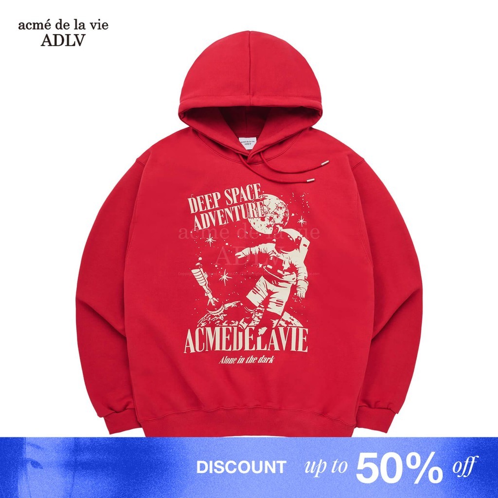 [ADLV] Astronaut Adventure Hoodie Red - Hoodie Oversized Fit Unisex acme de la vie