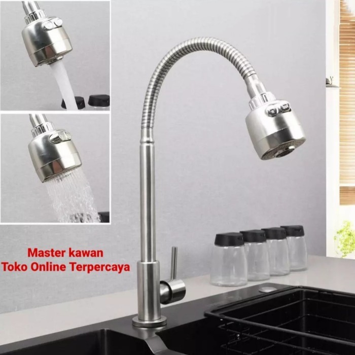 Kran Cuci Piring Fleksibel Stainless SUS 304 / Kran Sink Model Toto