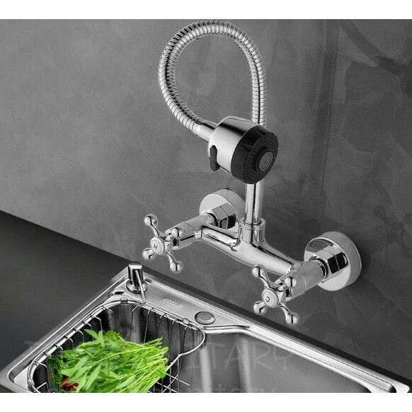 Kran Sink Tembok Mixer/Panas dingin Flexible