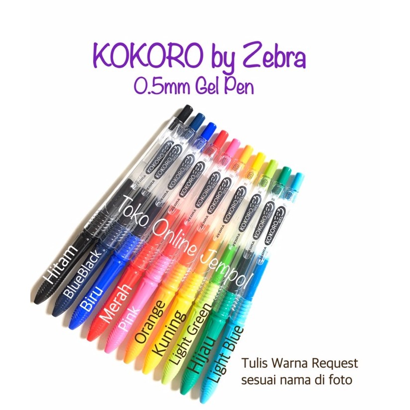 

12pcs Zebra KOKORO Gel Pen Pulpen 0.5 Balpoint Pena Ballpoint ATK807KR