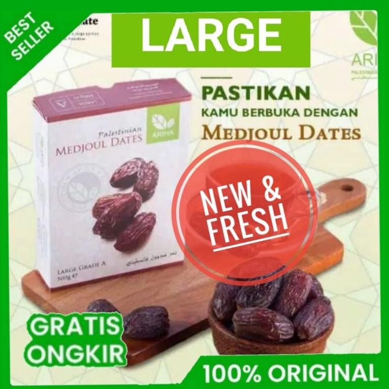 

*(BARU) , KURMA MEDJOUL LARGE ARIHA WATAN @500 gr GRADE A Asli Palestina , Medjool Medjol dates palestine