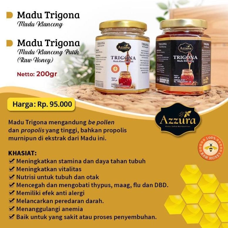 

MADU TRIGONA AZZURA @200 gr & 350 gr ORGANIC ORIGINAL MURNI 100% RAW HONEY