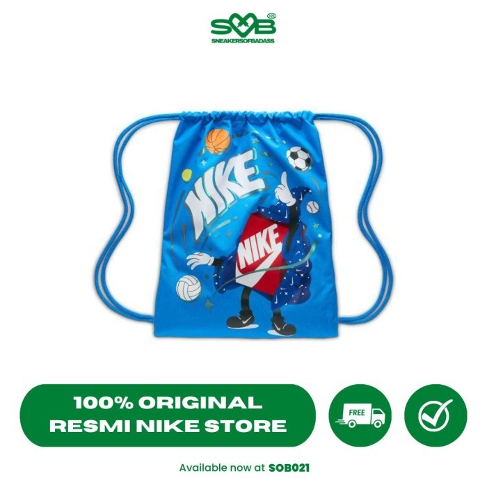 TERBARU Tas Ransel Nike Kids Drawstring Bag (12L) Blue - FN1360-406 PROMO