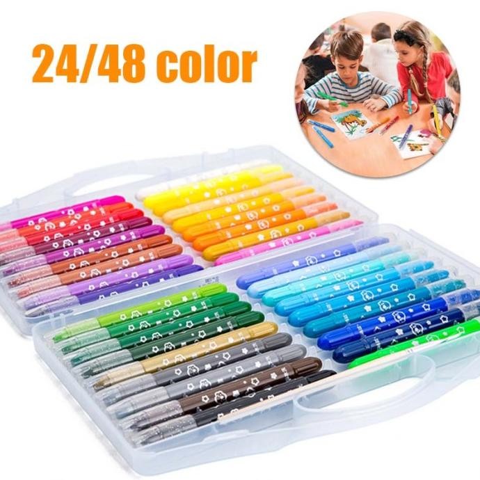 

KRAYON LARUT DALAM AIR KRAYON PEGANG MATA SEDANG PEGANG KRAYON 24/48 MATA BESAR SILKY CRAYON