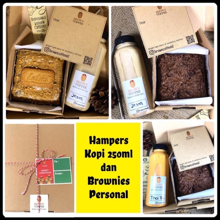 

Hampers Paket Brownies Dan Kopi Latte 250Ml