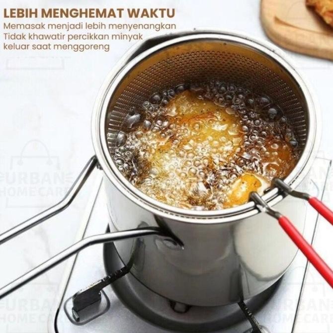 [ANEKA] MINI DEEP FRYER 4IN1 PANCI PENGGORENGAN KENTANG KUKUSAN SAYUR MIE MULTIFUNGSI CAPITAN STAINL