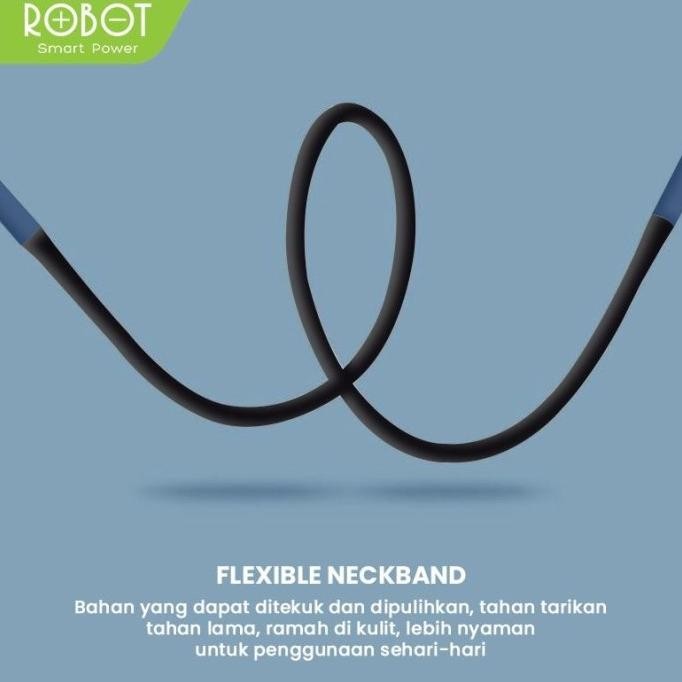 HEADSET BLUETOOTH 5.3 ROBOT N20 Neckband Earphone Magnetic Earbuds -