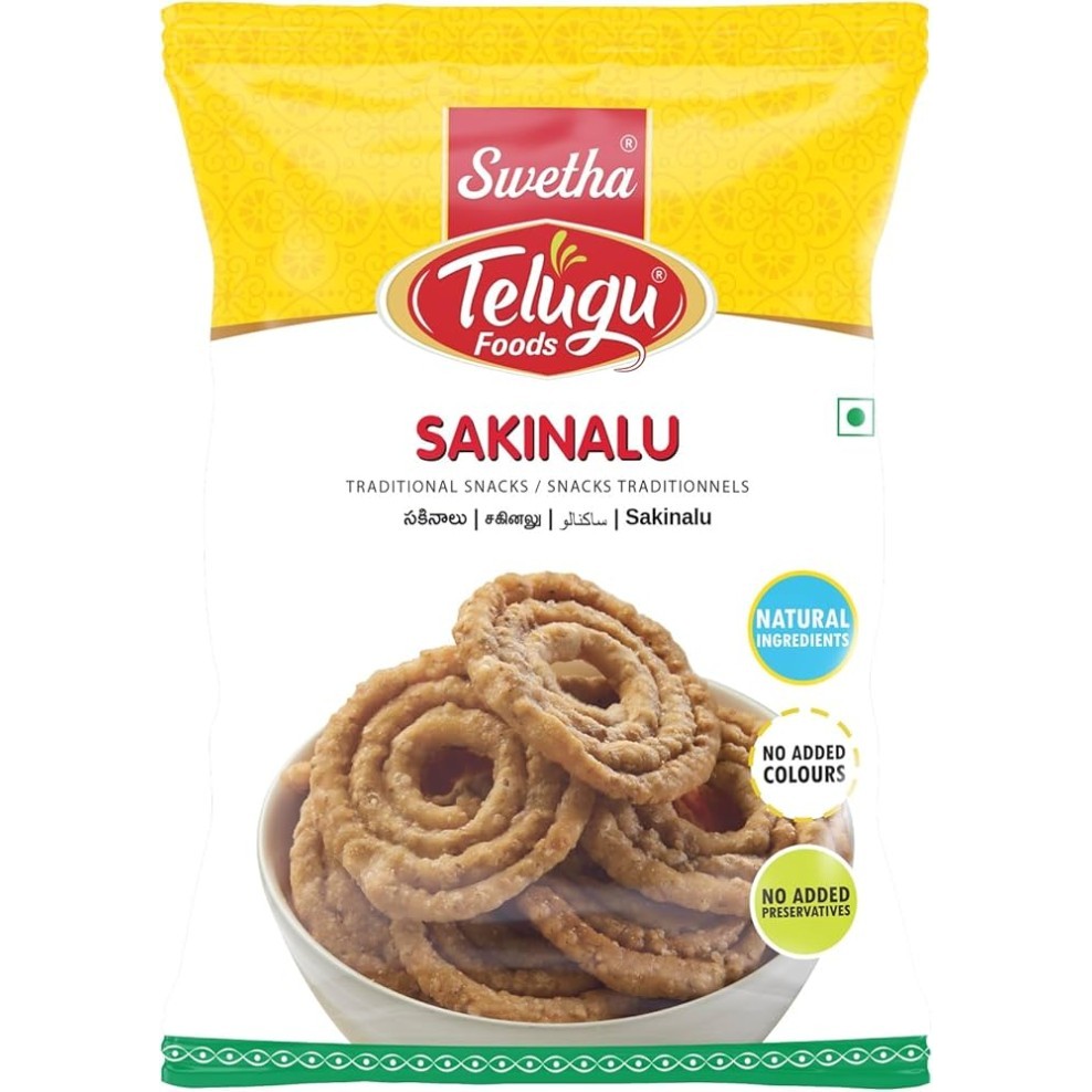 

Kualitas terbaik] TELUGU FOODS SPICY SAKINALU 130G