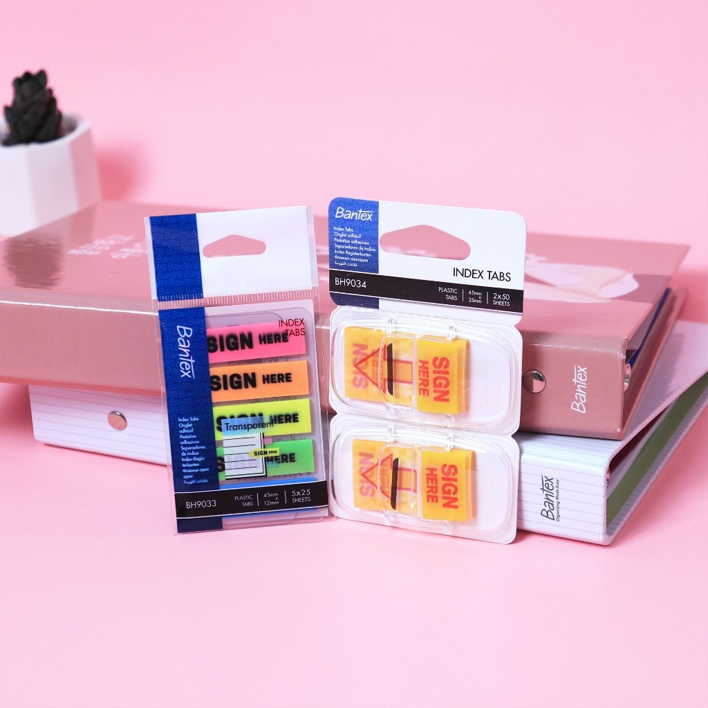 

[Avjaya Stationery] Bantex Index Tab Plastik Sign Here Warna Warni BH90XX