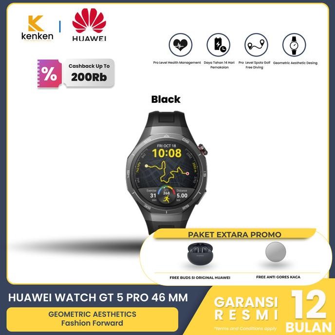 Huawei Watch GT 5 pro GT5 pro Smartwatch Garansi Resmi Huawei indonesia Blacl,Titanium 46 mm ,42mm