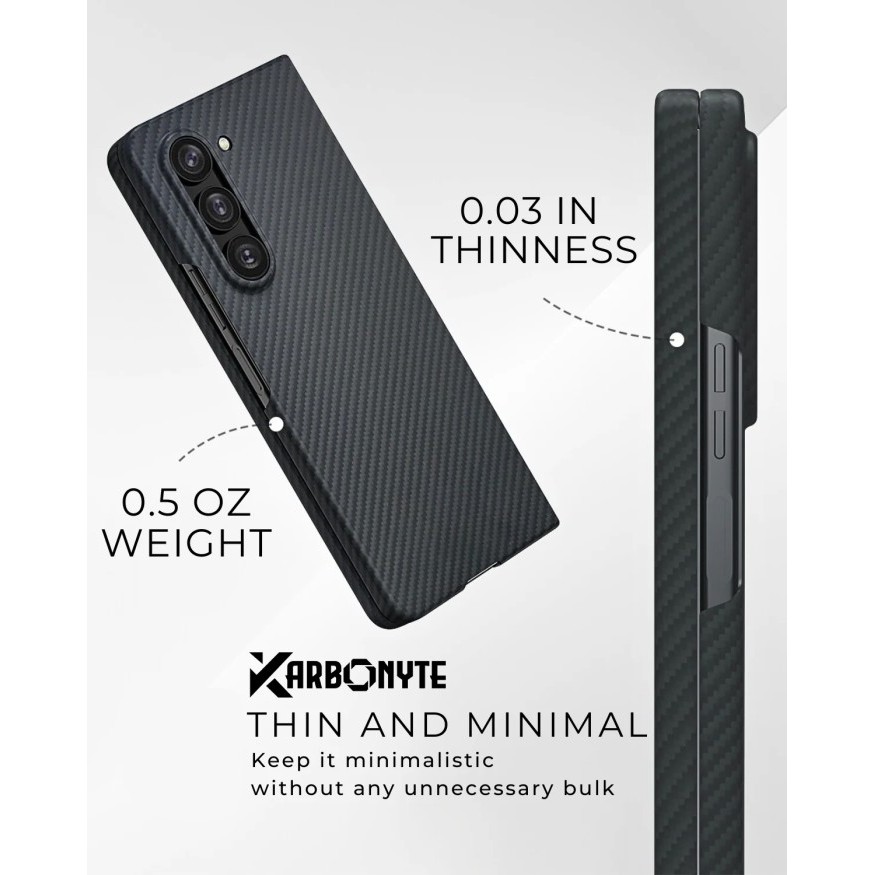 TERBARU - Casing Case Cover Samsung Galaxy Z Fold 6 Fold6 Karbonyte Air 600D Aramid Carbon Fiber
