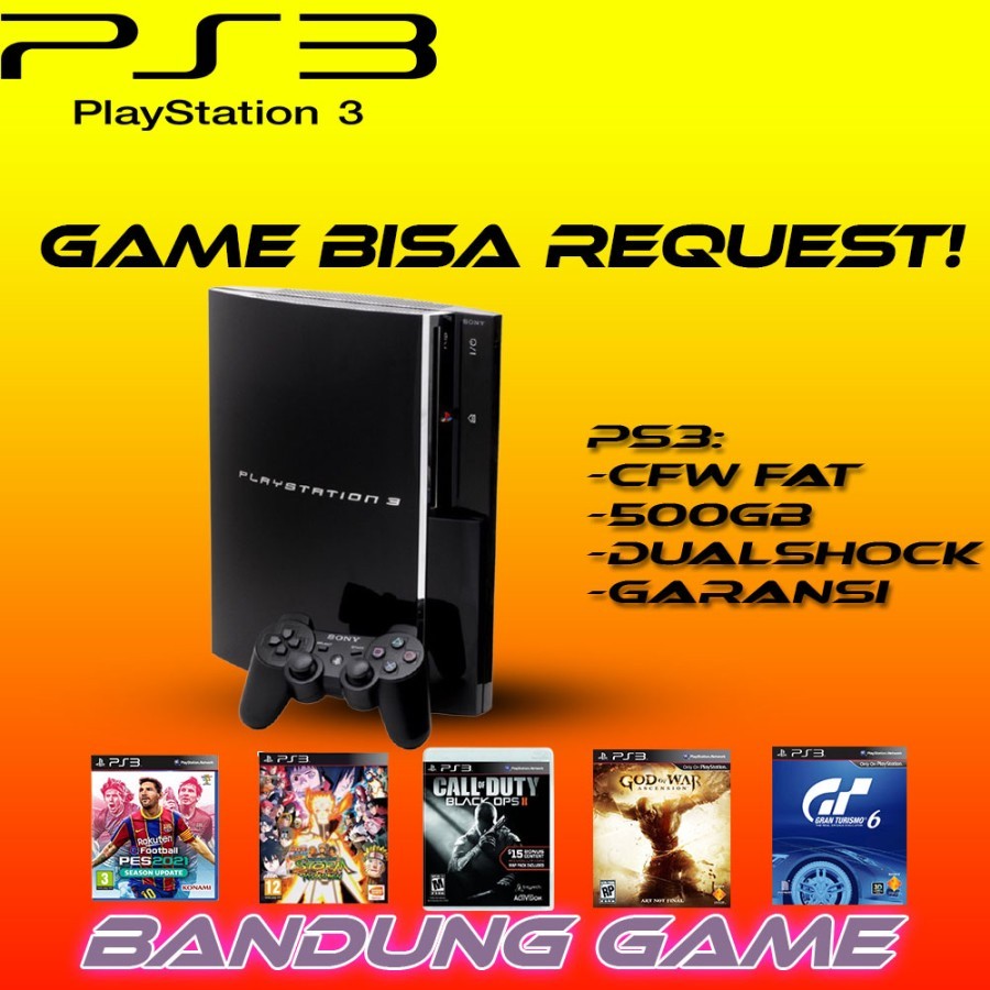 PS3 FAT CECH HL 500GB FULL GAME REQUEST BISA - Putih, 160GB