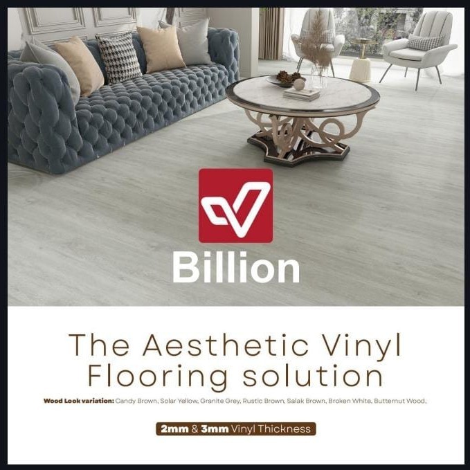 Lantai Vinyl / Vinyl Flooring 3mm & 2mm Billion / Lantai Kayu Vinyl