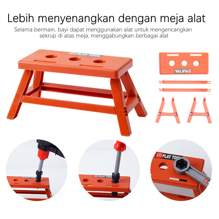 Diskon Spesial  Mainan Tool Box Perkakas Dan Peralatan Bor Listrik Mainan Kotak Perkakas Set Alat