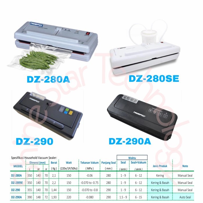 POWERPACK Household Vacuum Sealer KERING DAN BASAH DZ-290 DZ-290A POWERPACK