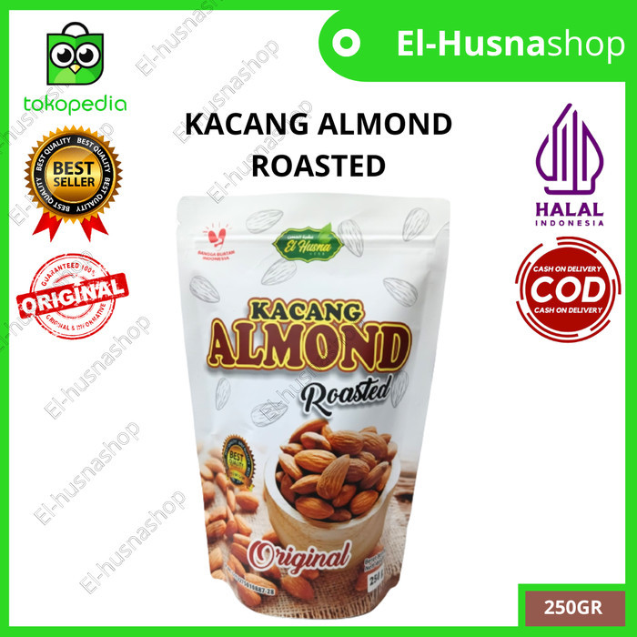 

Kacang Almond Roasted Panggang 250gram Original Almond Kupas Asli