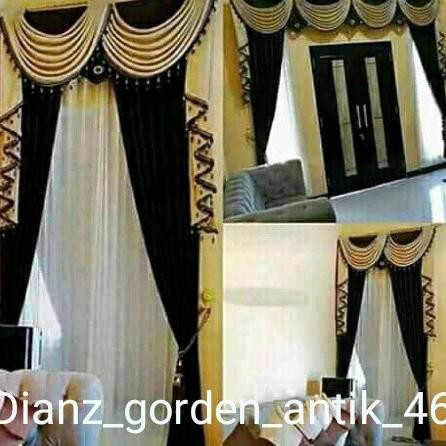 Gorden Poni Gelombang spanyol Jendela Pintu Mewah Elegan Rumah