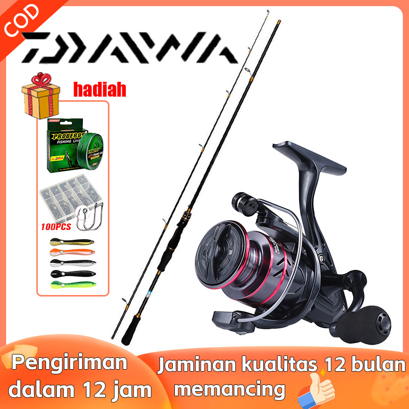 DAIWA Pancing Set 50Kg Reel Pancing Murah Kuat Power1.65M-2.7M Joran Pancing Set Reel Pancing Laut T