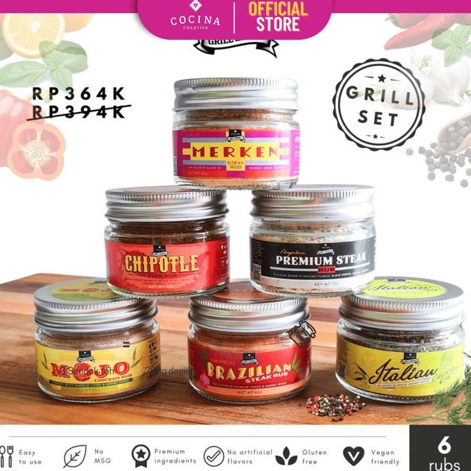 

Cocina Creativa Grill Series Rub Set - 6 pcs - Bumbu Masak