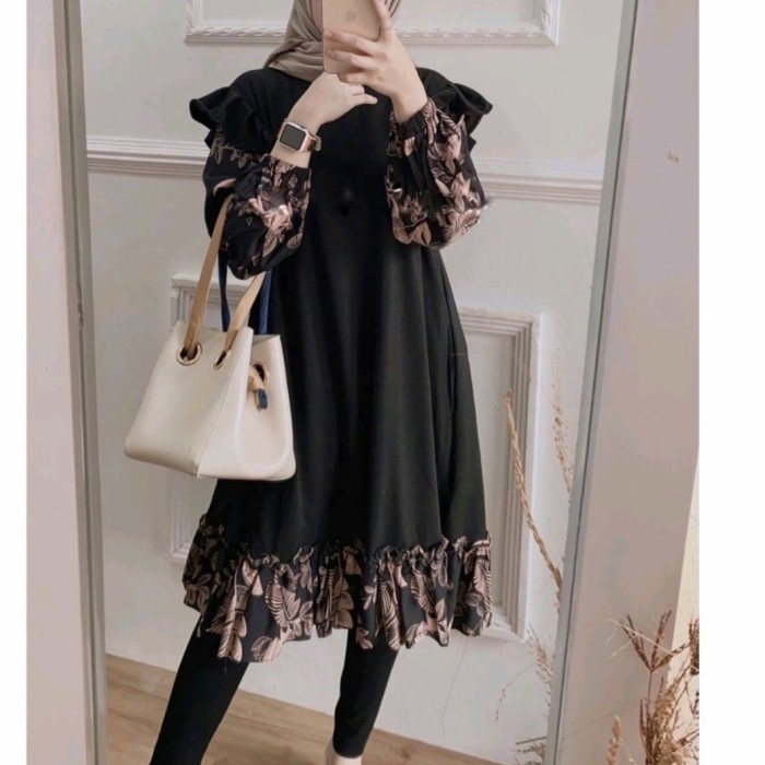 SAFIRA TUNIK BAHAN SHAKILA PREMIUM M-L-XL-XXL ATASAN BLOUSE WANITA