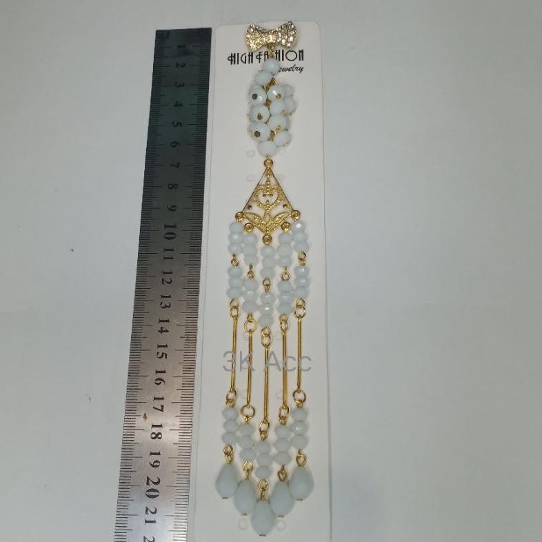 Stok Terbatas Bros Dagu Jurai Panjang Kristal Ceko,Bros Juntai Hijab Cantik Mewah Original