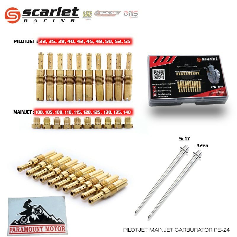 Powerjet PJ mainjet MJ set karburator karbu pe 24 26 28 by scarlet