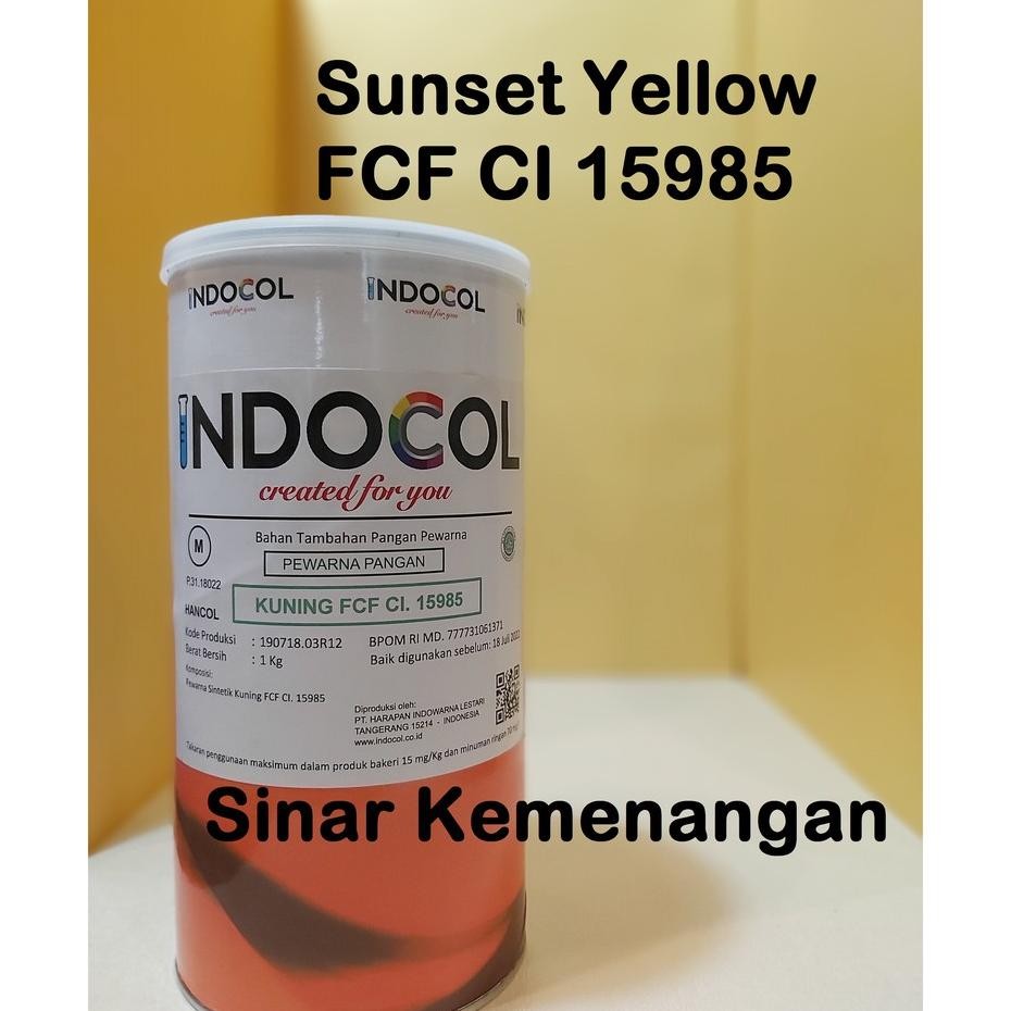 

Pewarna Maanan Indocol Unet Yellow Fcf Ci 15985 1 G