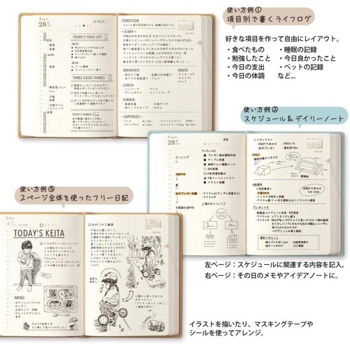 

Midori Hibino 2025 1 Day 2 Pages A6 Size MD Planner 2025 Ready Stock Handcarry Japan