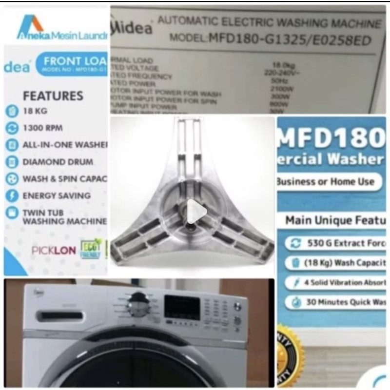 spider /dudukan segitiga mesin cuci Midea MFD-180 kapasitas 18kg