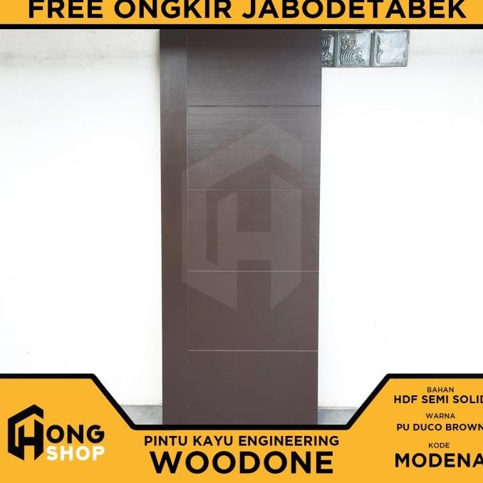 Best Pintu Geser/Sliding Hdf Woodone Pu Duco Brown Set (Rel+Handle+Kunci)