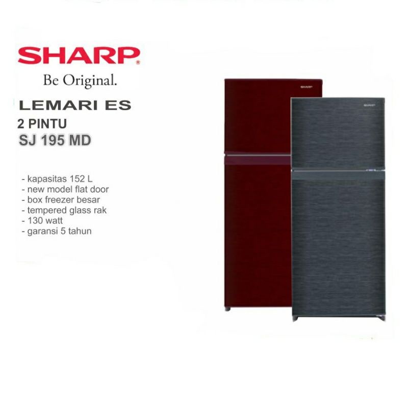 Kulkas SHARP 2 Pintu SJ 195MD Lemari Es 2 Pintu SJ195 MD