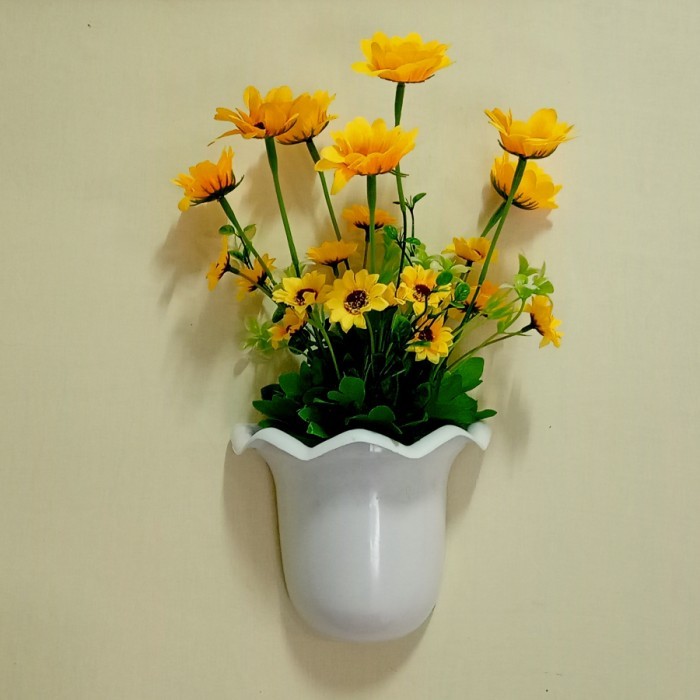 Bunga Matahari Artificial Pot Tempel Dinding//Bunga Hiasan Dinding