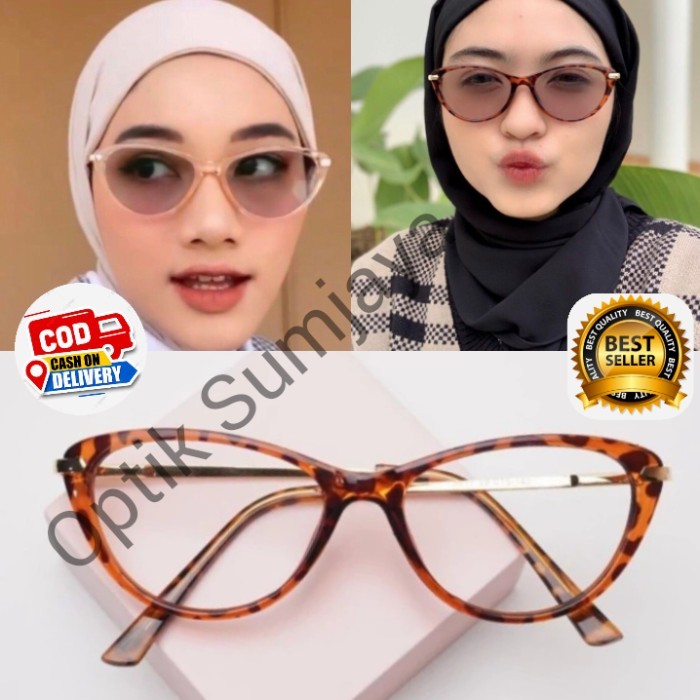kacamata wanita cat eyes, frame cat eyes Photocromik