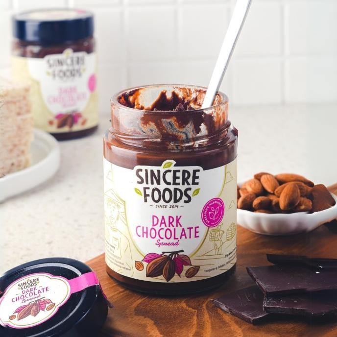 

300g Dark Chocolate Spread Almond Hazelnut Selai Cokelat Sincere Foods Berkualitas
