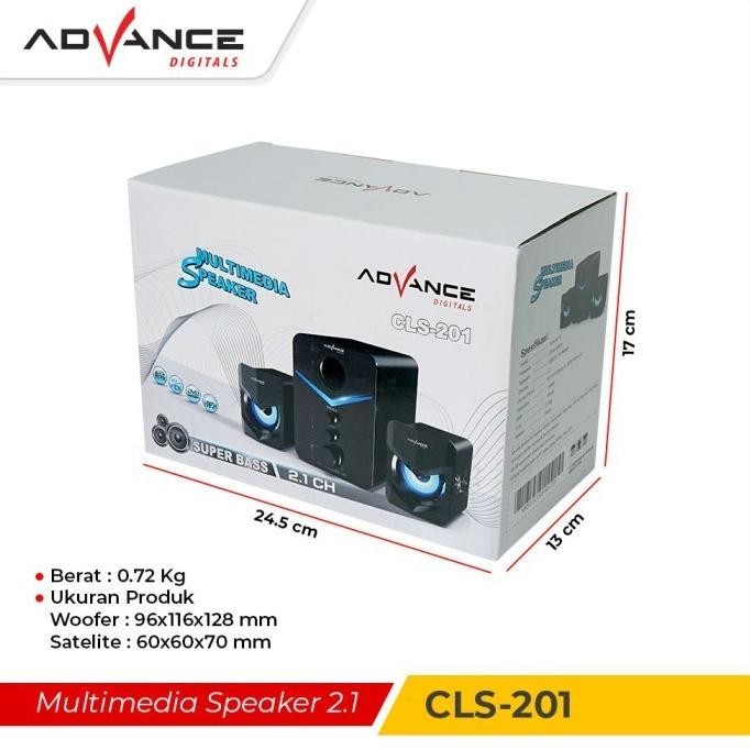 ADVANCE MULTIMEDIA SPEAKER 2.1 CHANNEL SPEAKER KOMPUTER SPEAKER LAPTOP