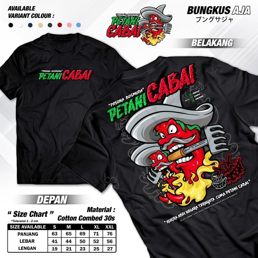 Promo Kaos Petani Cabai Pesona Bos Muda Baju Profesi Tukang Tani Cabe Rawit Milenial Cotton Combed 3