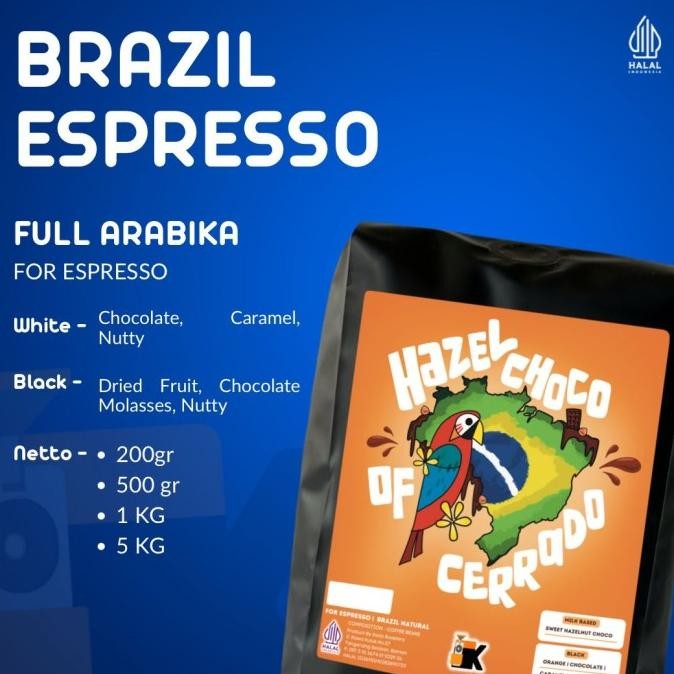 

Biji Kopi Brazil Bourbonut Natural 200Gr