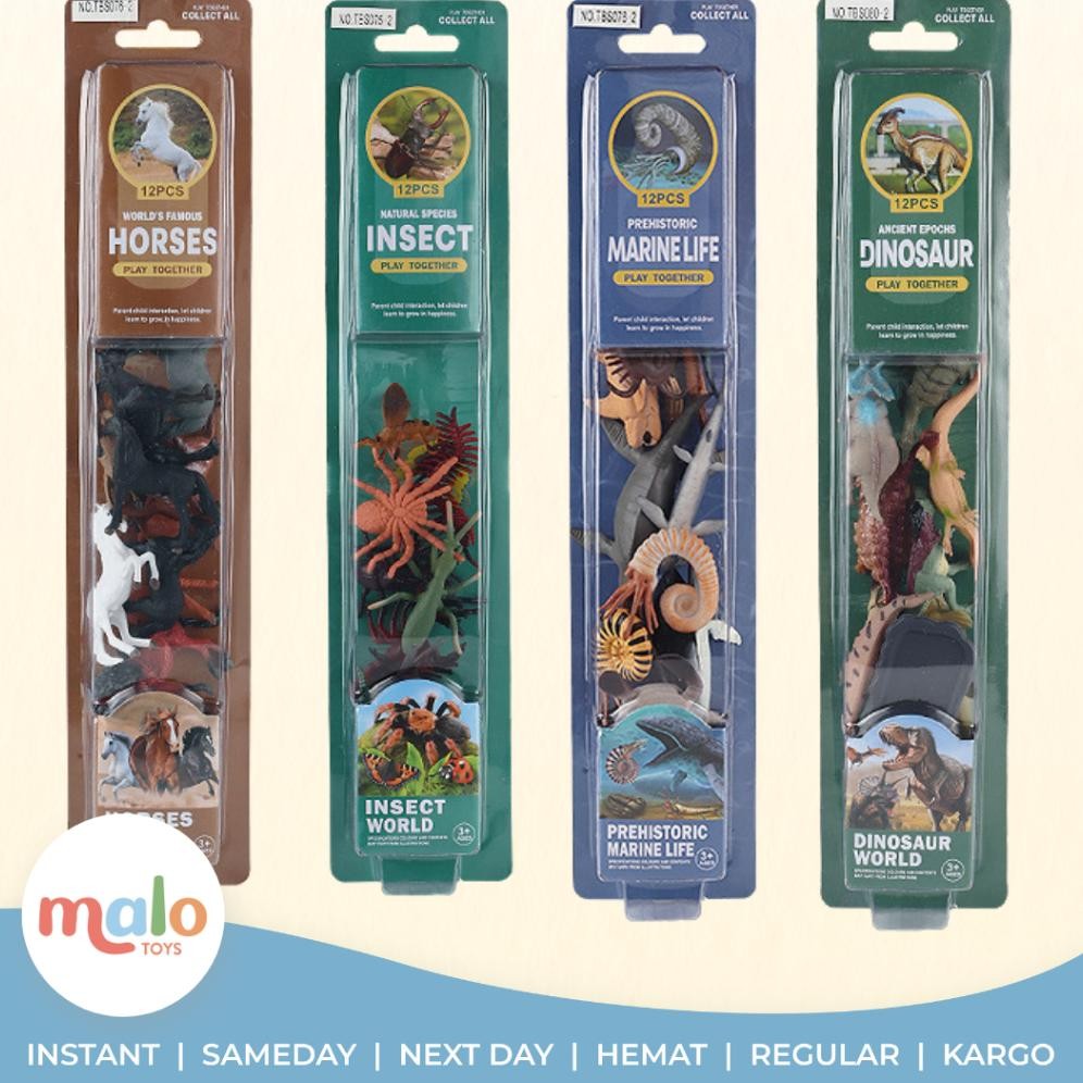 MALOTOYS Furine Animal Insects Dino Marine Horse Action Fure Animal Mainan Fur Binatang Montessori S