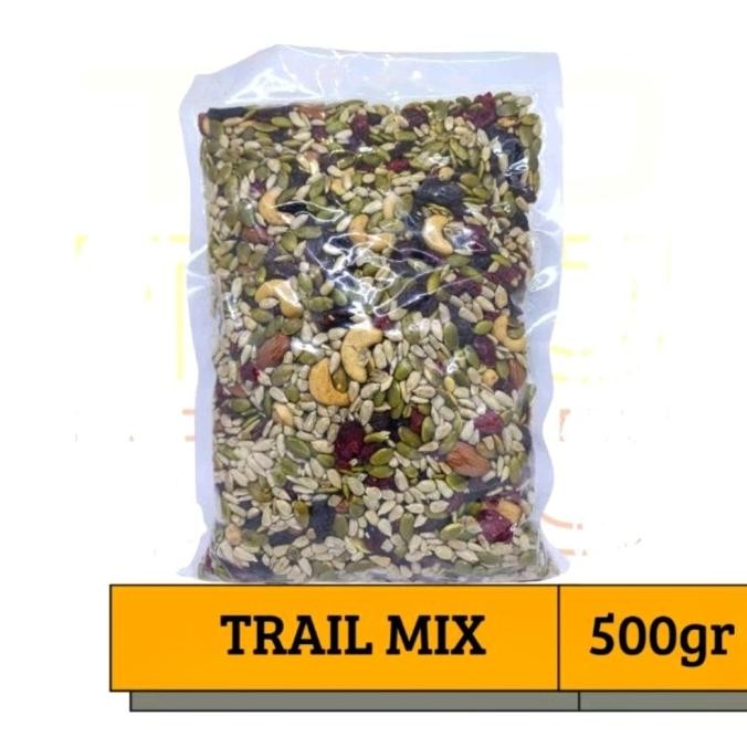 

PREMIUM TRAIL MIX 500 gr (ALMOND, CHASEW, PUMPKINSEED, SUNFLOWERSEED, Berkualitas
