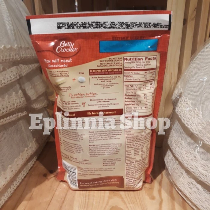 

BETTY CROCKER OATMEAL CHOCOLATE CHIP COOKIE MIX 496GR