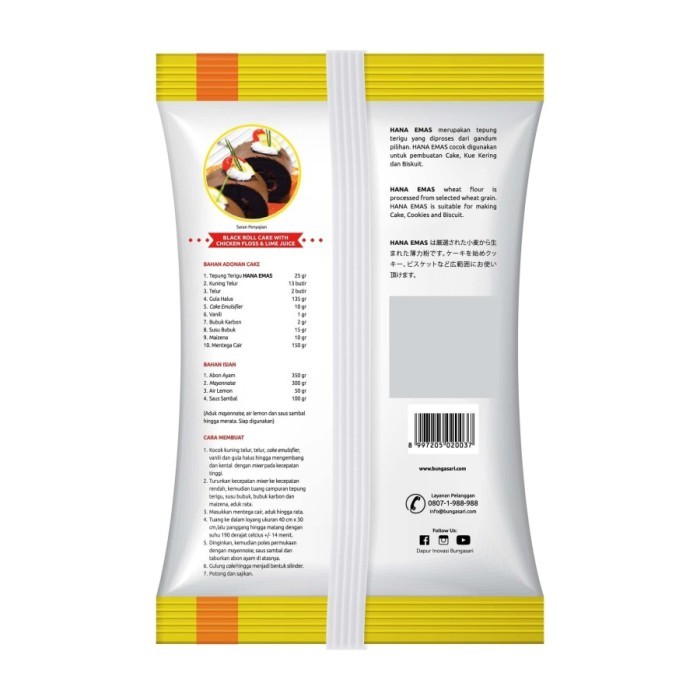 

BUNGASARI HANA EMAS TEPUNG TERIGU PREMIUM CAKE DAN COOKIES 1 KG X 10