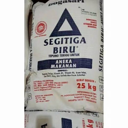 

TEPUNG TERIGU SEGITIGA BIRU 25 KG PER PACK 1 KARUNG