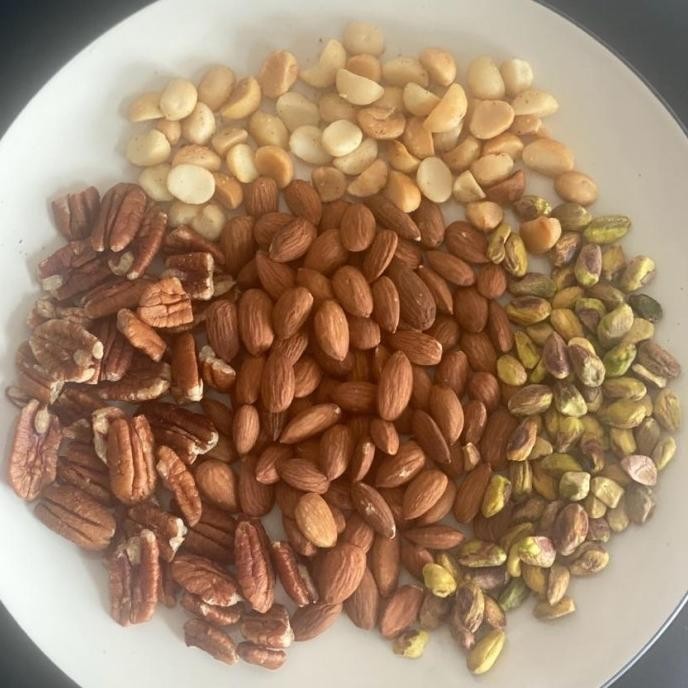 

Roasted Mix Nut 250gr ( Pecan Pistachio Macadamia Almond ) Berkualitas