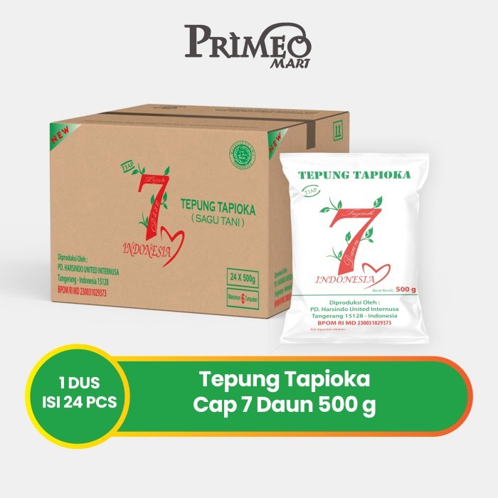 

TEPUNG TAPIOKA/SAGU TANI/TEPUNG PATI/TEPUNG 7 DAUN 500GR ISI 24PCS