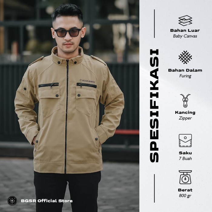 Terbaru Jaket Casual Jacket Pria Polos Canvas Sleting Saku Dalam Tebal Terizla Best Seller