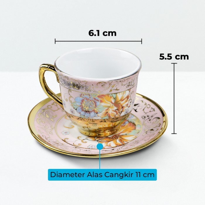 

HAMPERS KADO CANGKIR KERAMIK SET 6 IN 1 EUROPEAN STYLE /PARCEL LEBARAN