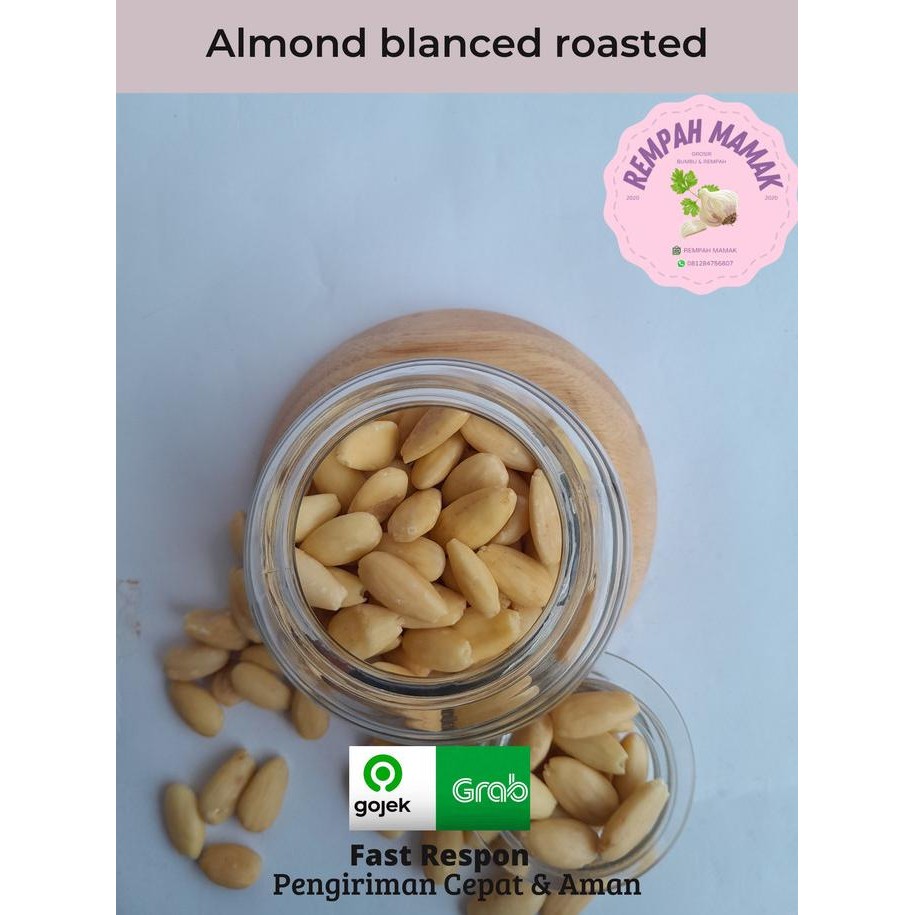 

Roasted almond blanced 1kg/ almond utuh tanpa kulit panggang Berkualitas